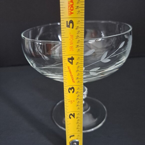 Princess House Heritage Etched Dessert Glass 4.5" Footed Bowl Floral Vintage - Picture 8 of 8